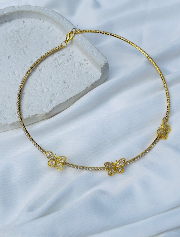 Choker Borboletas com Zircônias - Imagem 2