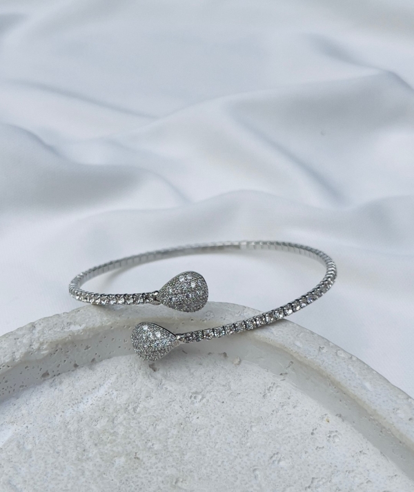 Choker Prata Gota de Strass