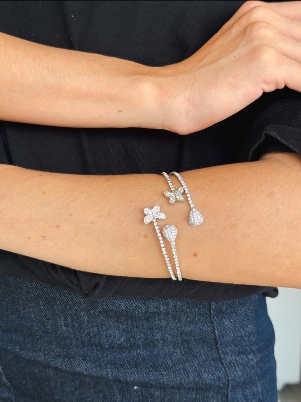 Bracelete Borboletas Zircônias - Imagem 2