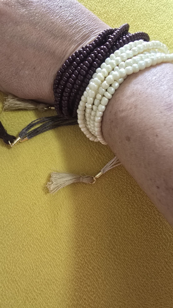 Mix pulseiras miçangas fecho regulável macramê - Imagem 6