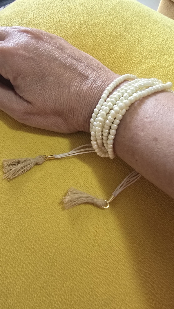 Mix pulseiras miçangas fecho regulável macramê - Imagem 2