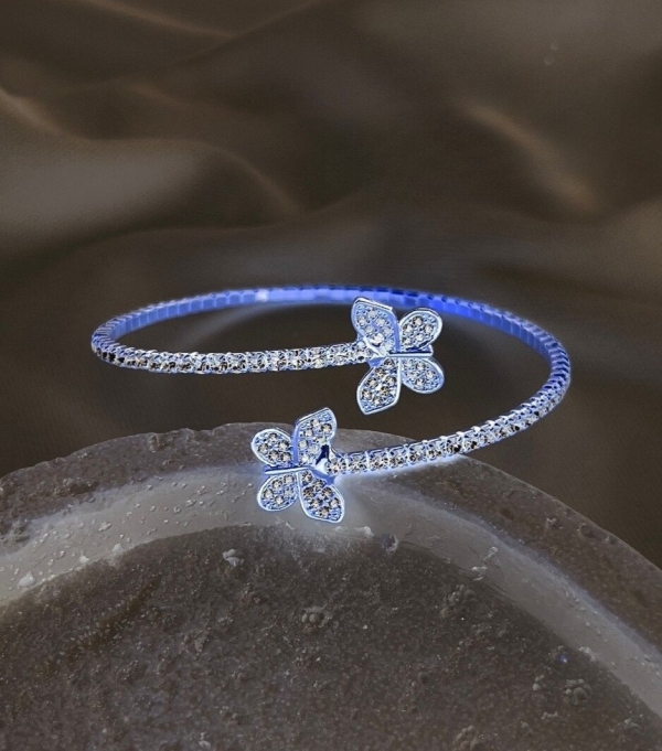 Bracelete Borboletas Zircônias