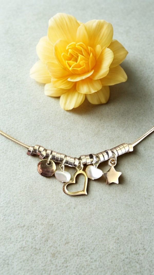 Choker Courinho Dourado com Pingentes Variado - Imagem 2