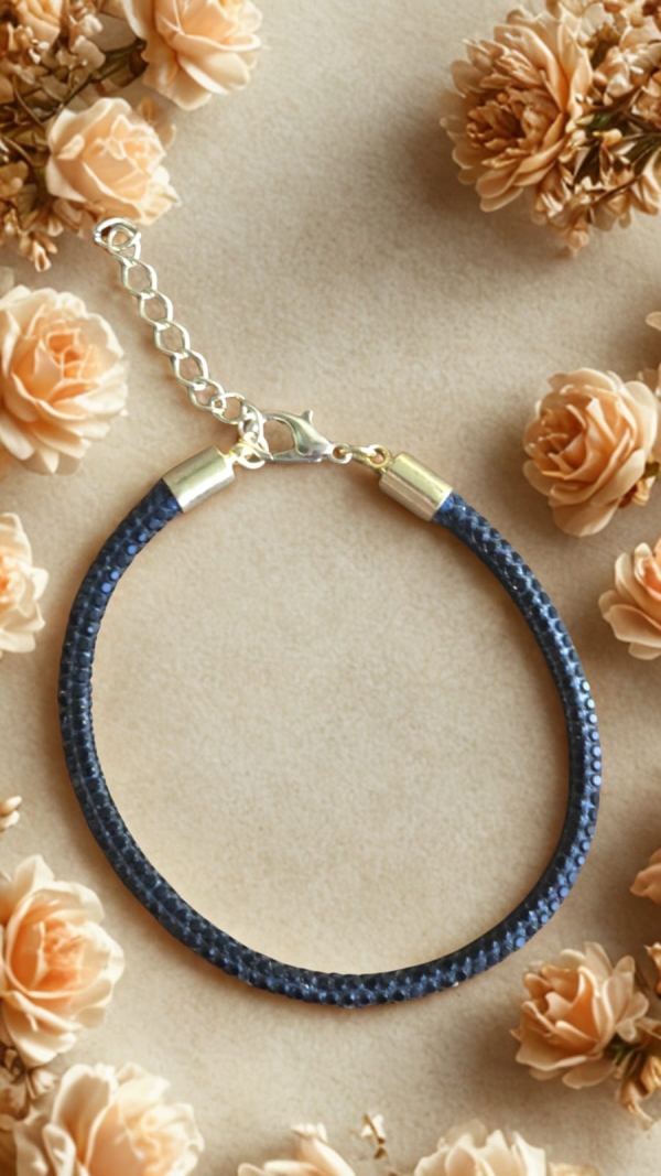 Pulseira Cordão Strass Preta