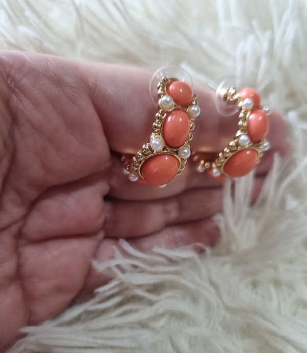 Brincos Argola Gota e Pérolas Produto - Imagem 4