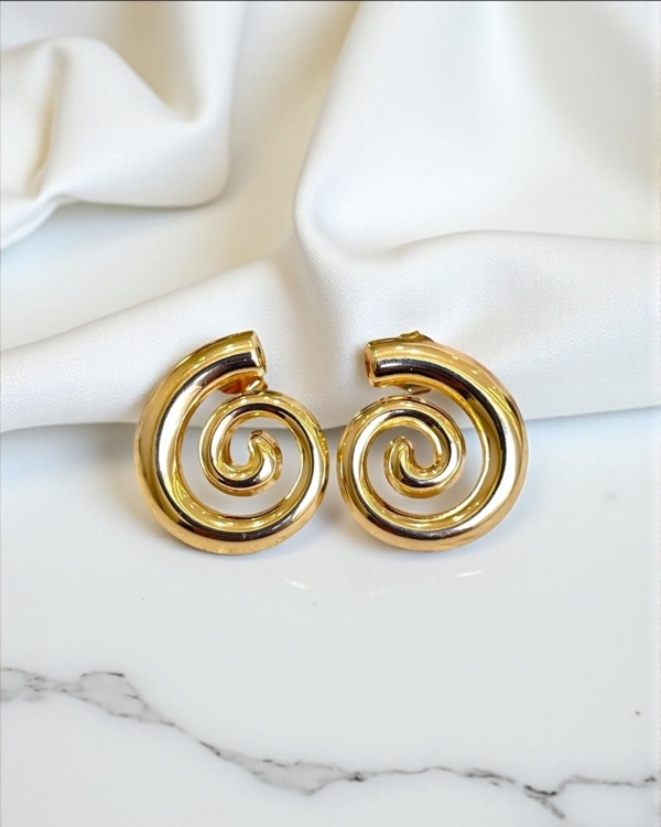 ✨ Brinco Espiral Dourado ✨