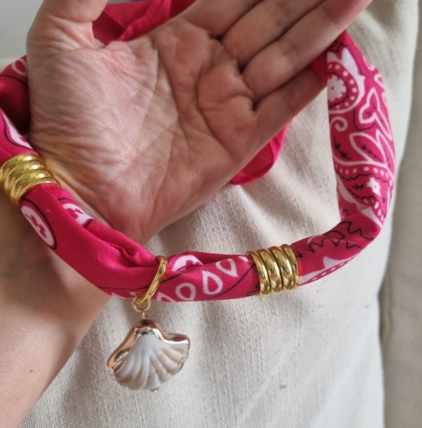 Bandana Tendência pingente concha resinada - Imagem 3