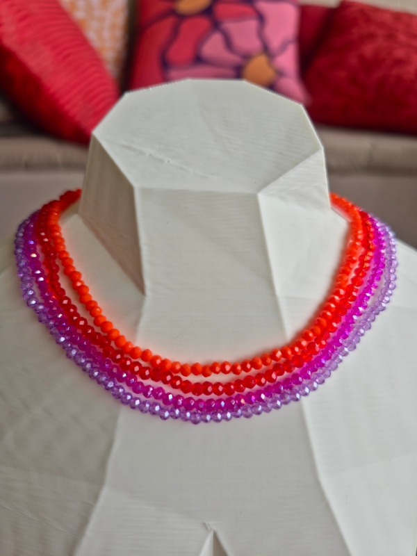 Choker Colorida de Cristais com Fecho Ajustável