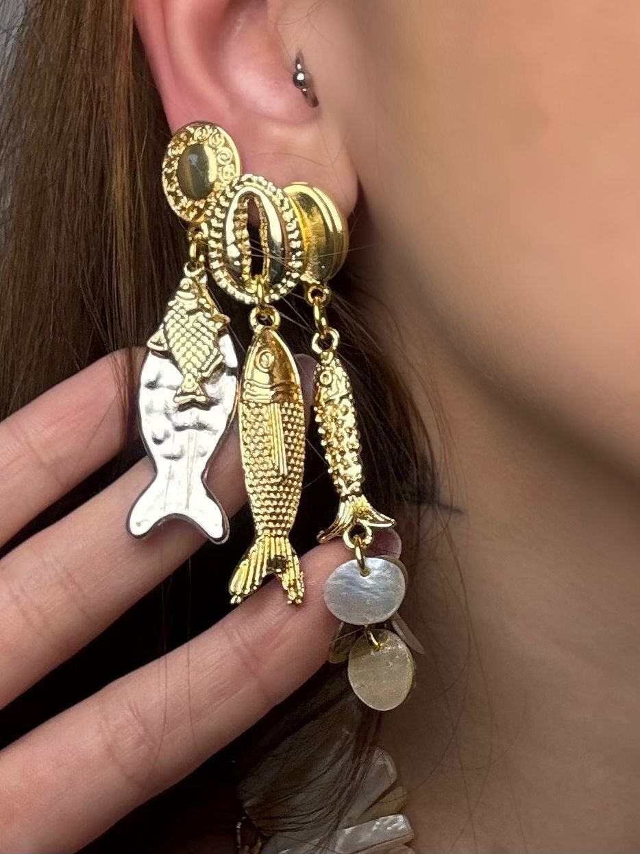 ✨ Brinco Duplo Peixe – Elegância com toque litorâneo - Imagem 2